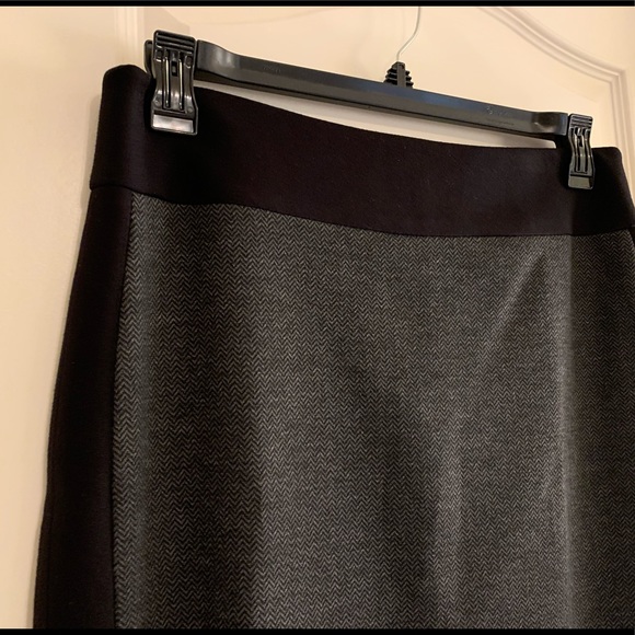 Tahari ASL Gray Color Block Skirt - Picture 4 of 8